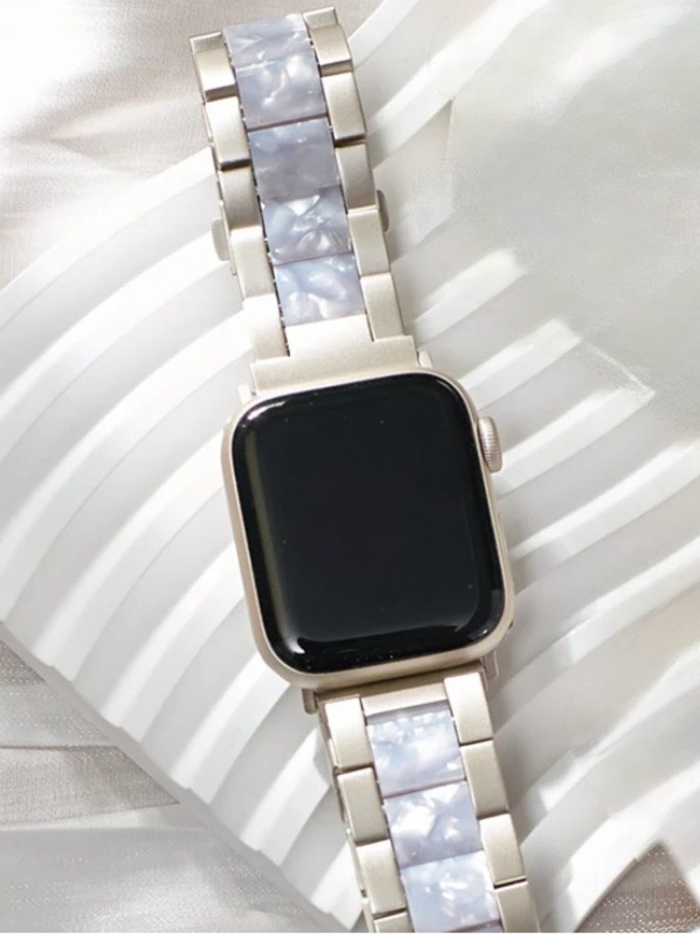 White Mother-of-Pearl Bracelet Watch Band  Apple Watch strap 42/41/40 mm